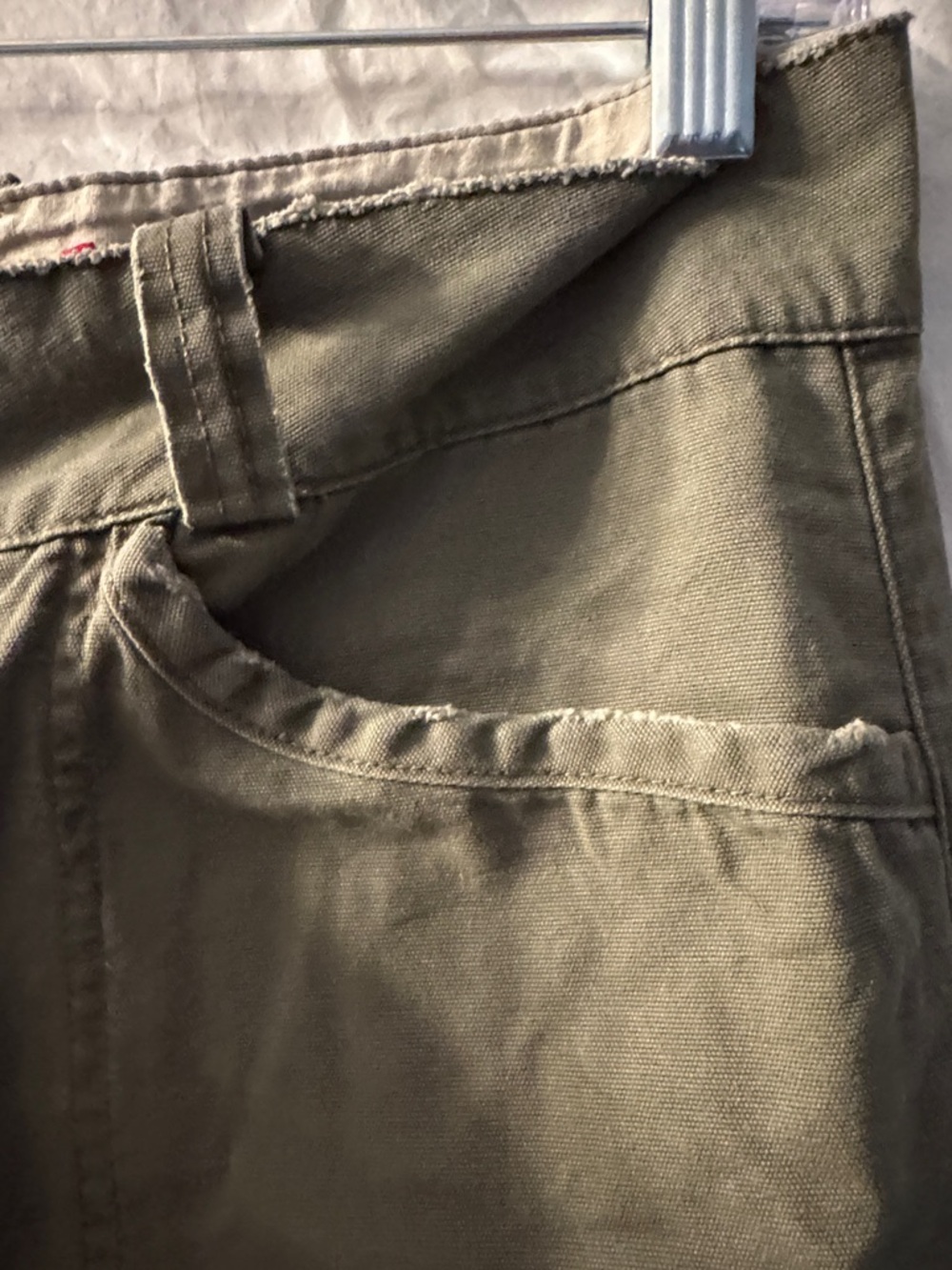 Guess 90’s Y2K Men's Olive Green Button-Fly Destressed Chinos - Picture 6 of 14
